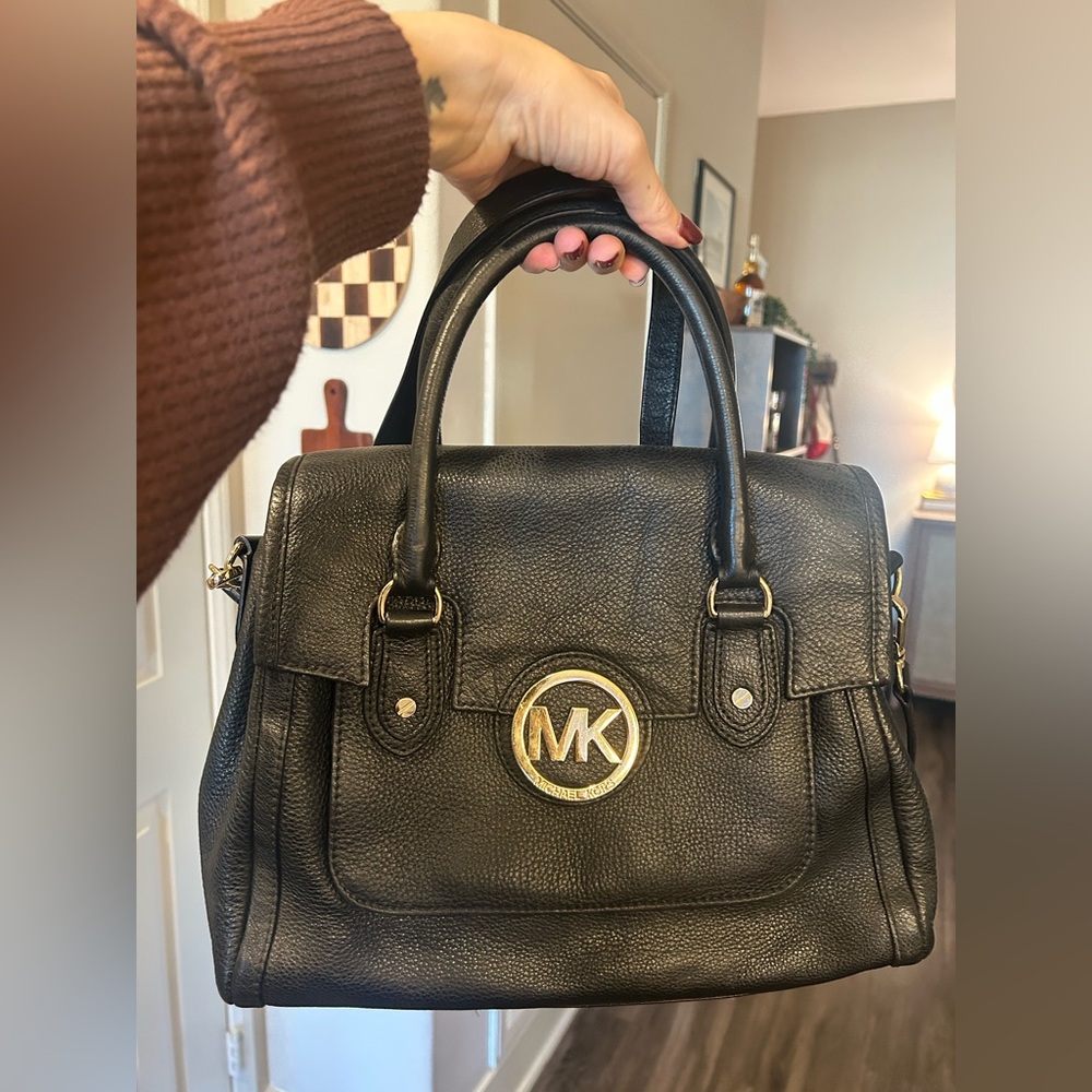 Michael Kors Black Leather Satchel